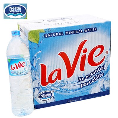 Thùng nước khoáng Lavie 12 chai 1,5l